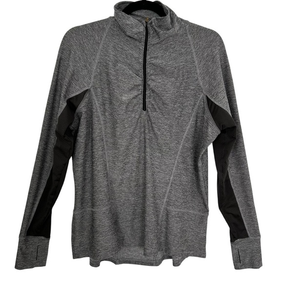 C9 by Champion Tops - C9 CHAMPION Women’s Active Pullover Gray/Black Thumbholes 1/4 Zip Semi-Fitted XL